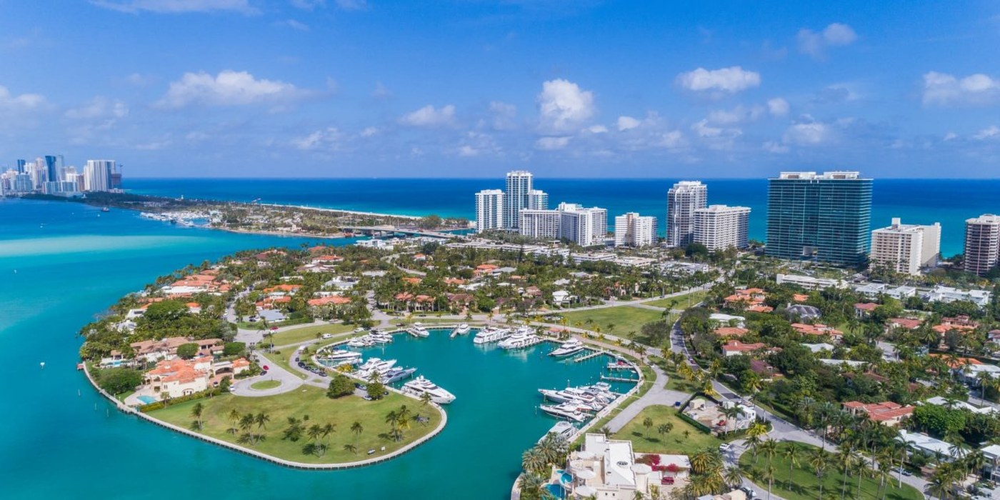 Boca Raton aerial view of Intracoastal and coastline