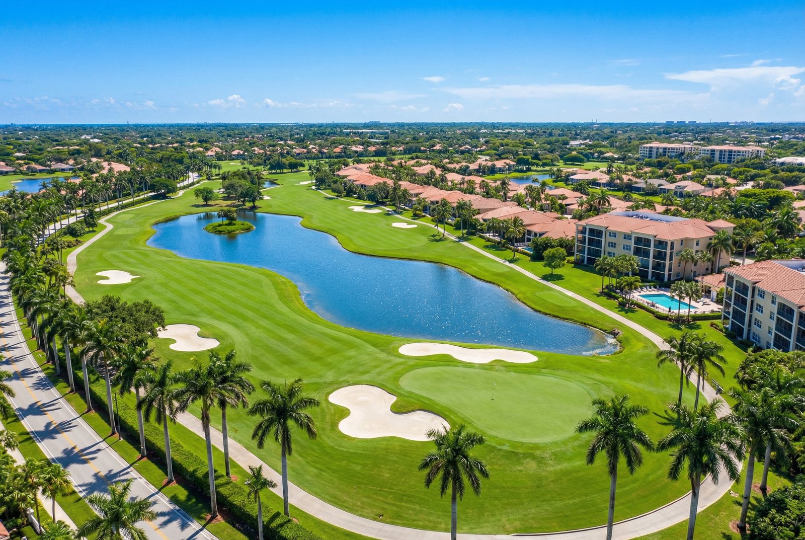 Boca Raton luxury golf course aerial